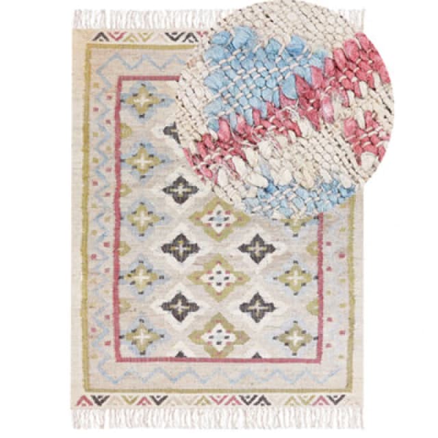 Beliani Rug Terkos Multicolour 160 X 230 Cm Jute