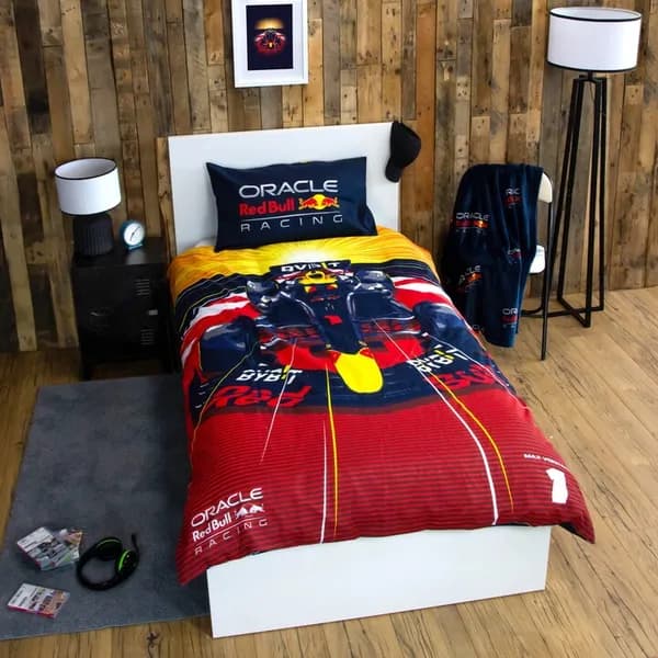 Red Bull Speed Single Duvet Cover and Pillowcase Set Black
