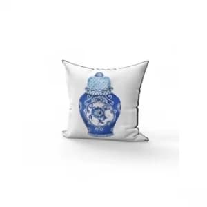 YST0283 Dark Blue Blue White Cushion