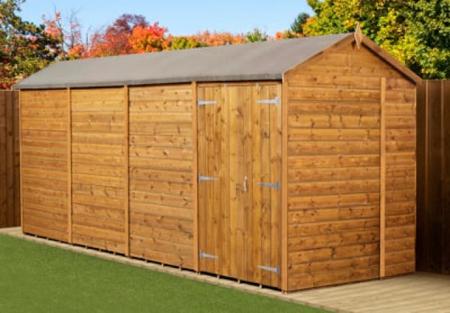 Empire Sheds Empire Modular Apex 6X16 Dipped Treated Tongue And Groove Wooden Garden Shed Double Door (6' X 16' / 6ft X 16ft) (6X16)