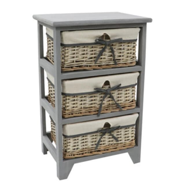 JVL Sherborne 3 Drawer Storage Unit - Grey Grey