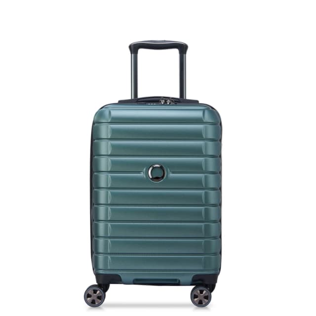 Delsey 55cm 4 Wheel Expandable Carry On Suitcase - Shadow 55cm 4 Wheel Expandable Carry On Suitcase - Shadow - 55(h) x35(w) x 25(d) cm - Green Twill -