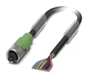 Phoenix Contact 1430637 Sensor Cord, 12P, M12 Rcpt-Free End, 5M