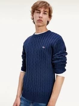 Tommy Jeans Tjm Essential Cable Sweater - Navy