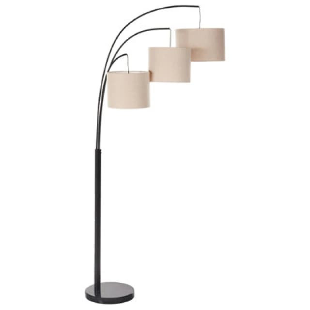 Beliani Minimalist Floor Lamp Caroni Linen Beige
