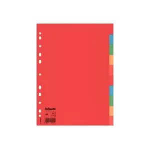 Esselte Cardboard Divider A4 10 Tabs Multicolour - Outer carton of 10