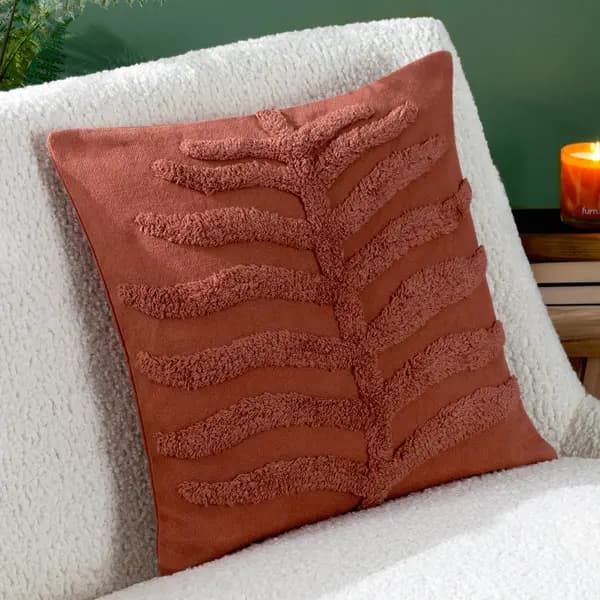 Dakota Tufted Cushion Clay, Clay / 45 x 45cm / Polyester Filled