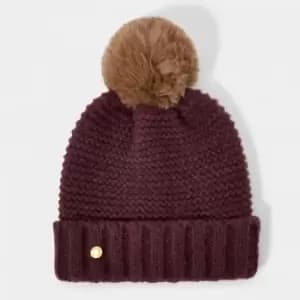Plum Chunky Knitted Hat KLS449