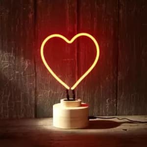 Lumosnap Red Neon Heart Table Lamp