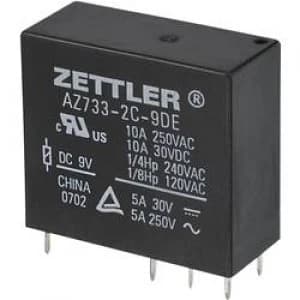 PCB relays 12 Vdc 10 A 2 change overs Zettler Electronics