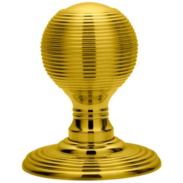 Loops PAIR Round Textured Mortice Door Knob 50mm Diameter Brass Beehive Handle Metallics unisex