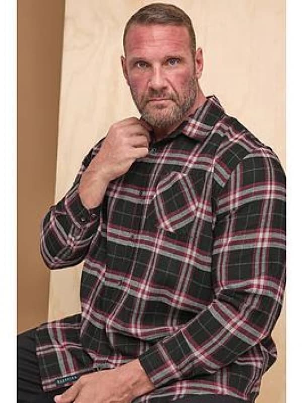 BadRhino BadRhino Men Long Sleeve Check Shirt in Black Size: 2X-large Black XXL Male 5063111479825