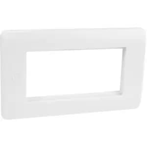 Scolmore Click Click Mode Data Face Plate 2 Gang 4 Module in White Plastic