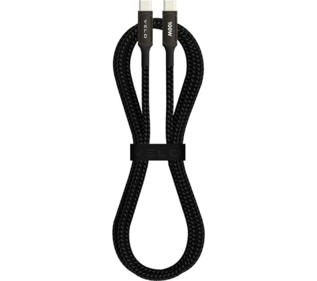 VELD VCC2E Braided Super Fast USB Type-C Cable - 2 m, Black 5014117979680