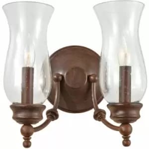 Loops - Twin Wall Light Sconce Heritage Bronze LED E14 60W Bulb