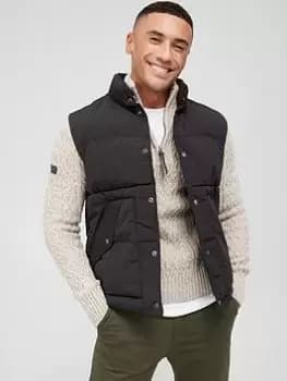 Superdry Vintage Mountain Padded Gilet - Black Size M Men