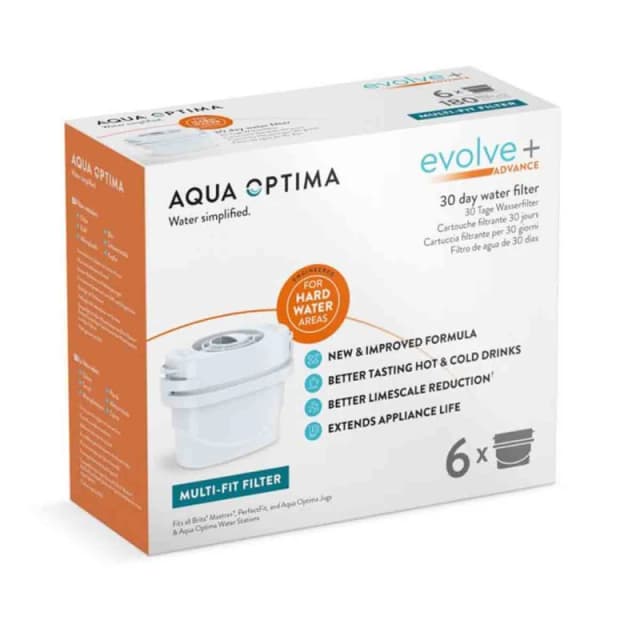 Aqua Optima Evolve+ Advance Water Filter Cartridge, Engineered for Hard Water & Better Limescale Reduction White unisex