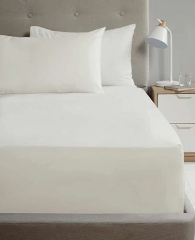 Homespace Direct Ltd Flat Sheet 180Tc Percale Cream King Size Sheet Suitable For Deep Mattresses