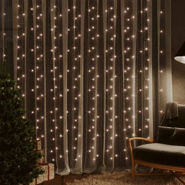 VIDAXL Vidaxl - LED Curtain Fairy Lights 3x3m 300 LED Warm White 8 Function 8720286434710