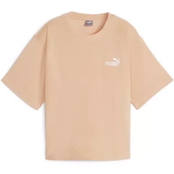 Puma Ess Elevated Relaxed Cropped Tee T-Shirt Womens Oversized T-Shirts 8 (XS) Pink 65044306310