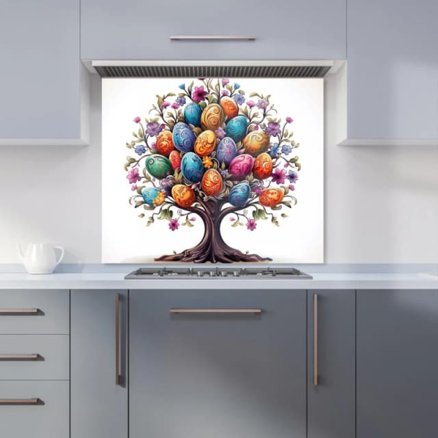 Warren Reed - Designer A Magical Easter Egg Tree Kitchen Splashback Size: 600mm x 750mm Multicolor Unisex 600mm x 750mm