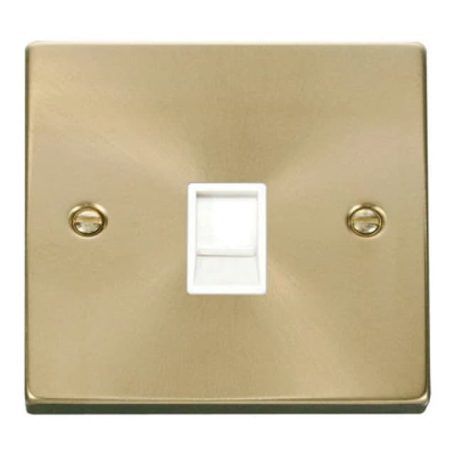 SE Home Satin / Brushed Brass Rj11 Socket Gold unisex