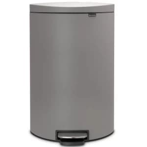 Brabantia FlatBack+ Space Saving Pedal Bin 40 Litre Mineral Concrete Grey