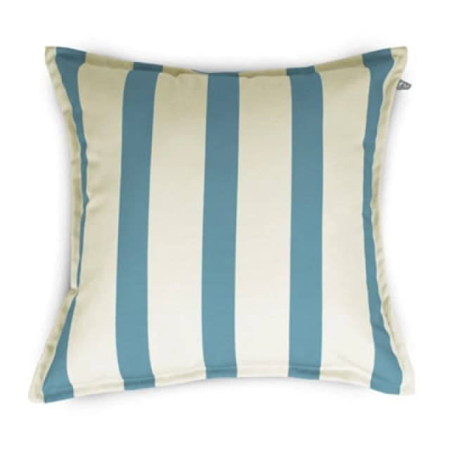 rucomfy Beanbags Rucomfy Indoor Or Outdoor Water Resistant Cushion - 45X45Cm Seafoam Blue Striped Scatter Pillow