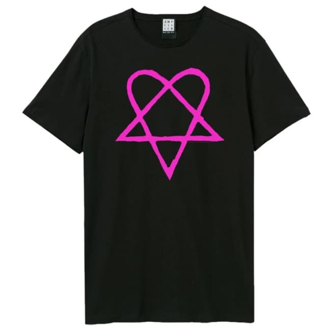 Amplified Amplified Men Heartagram HIM T-Shirt in Black Size: X-Small Black XS Male 5063852063017