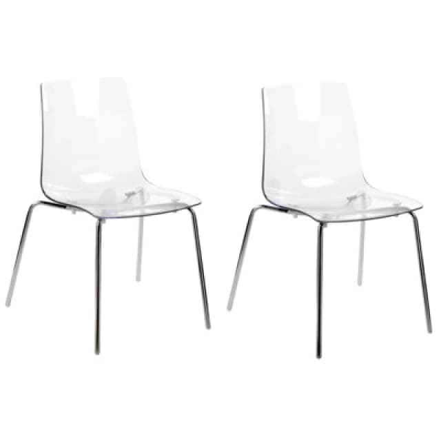 Beliani Set Of 2 Dining Chairs Silerton Transparent