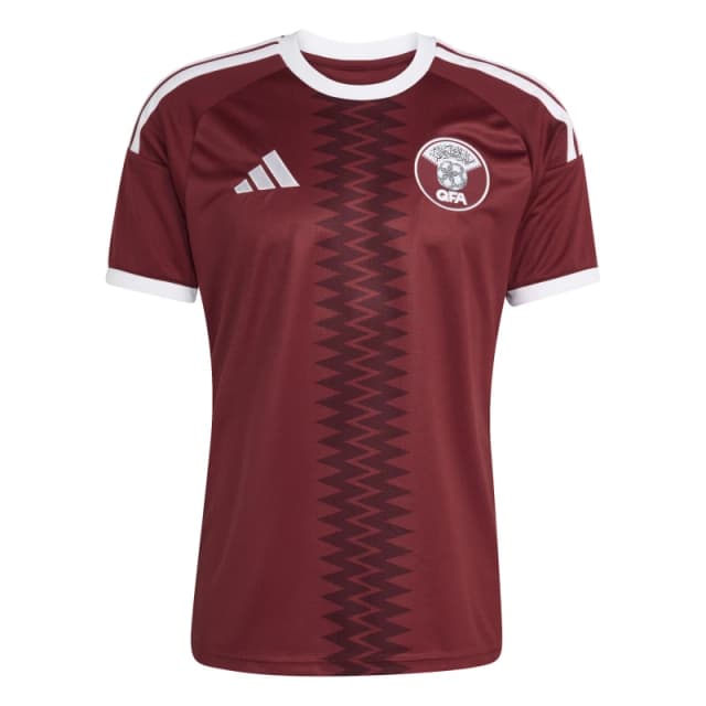 adidas Qatar Home Shirt 2026 Mens Maroon/White male S