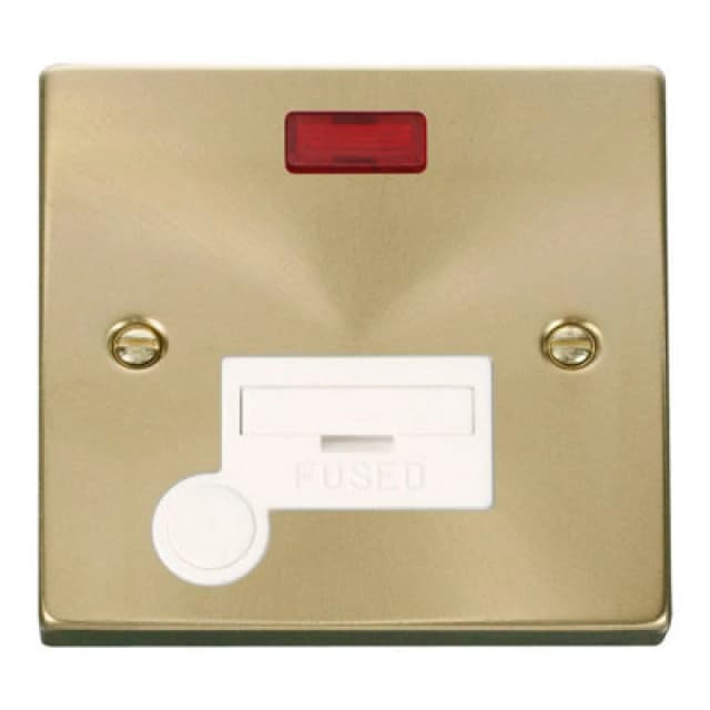 SE Home Satin / Brushed Brass 13A Fused Connection Unit With Neon With Flex Gold unisex