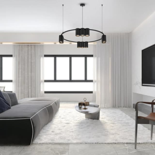 Milagro Pendant Light (Circle) Genesis Black 10Xgu10