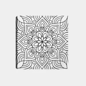 MANDALA17 White Black Decorative Canvas Painting