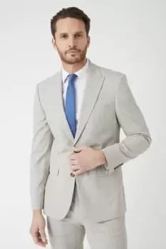 Slim Fit Stone Pow Check Suit Jacket