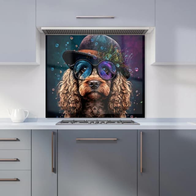 Warren Reed - Designer Cockapoo Dog Face Splashart Kitchen Splashback Size: 600mm x 750mm Multicolor Unisex 600mm x 750mm