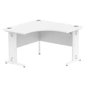 Impulse 1200 Corner Desk White Cable Managed Leg Desk White