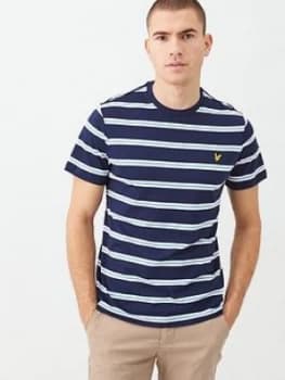 Lyle & Scott Wide Double Stripe T-Shirt - Navy