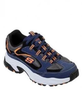 Skechers Boys Stamia Cutback Trainers - Navy