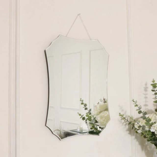 Melody Maison Deco Frameless Bevelled Wall Mirror 38cm X 50cm Clear