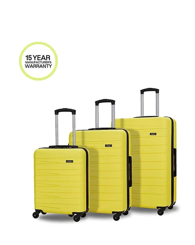Rock Rock Seattle 3pc Suitcase Set Yellow - Rock - Size: 3 Piece Set Yellow 3 Piece Set SH49603