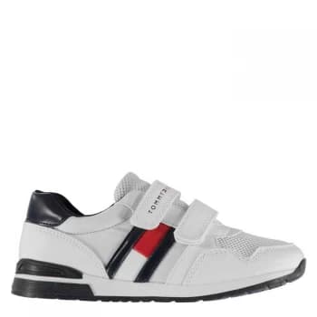 Tommy Hilfiger Logo Strap Trainers - Wht/Bl X336
