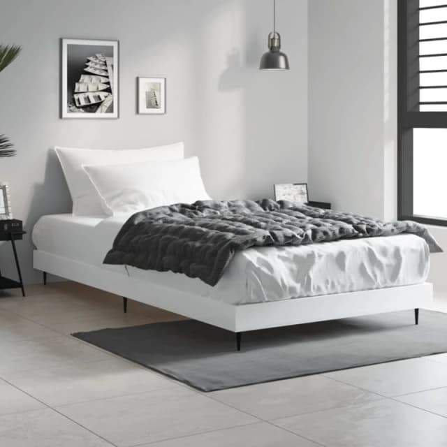 VIDAXL Bed Frame without Mattress White 90x190cm Single Engineered Wood Vidaxl 8720845797867