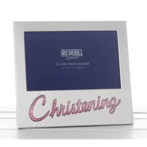 Glitter Word Christening Frame 6x4 Girl