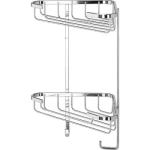 Rust Free Small Two Tier Corner Storage Basket Caddy - Croydex