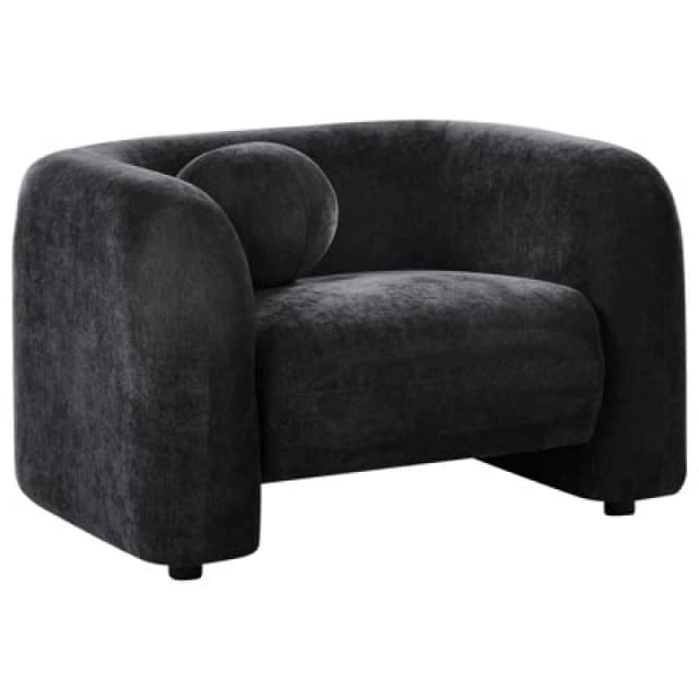 Beliani Modern Fabric Armchair Black Leiren