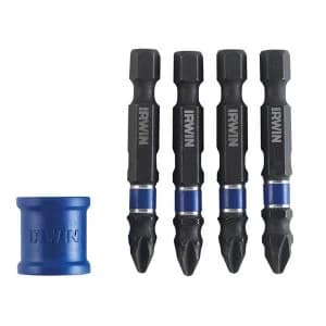 IRWIN Pozidriv Impact Magnetic Screwdriver Bit Set, 5 Piece