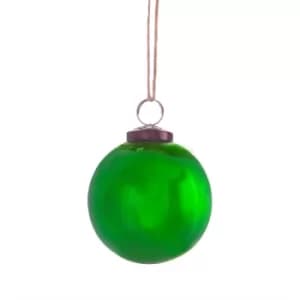 Green Vintage Glass Bauble Large