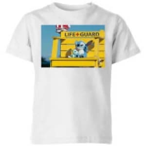 Disney Lilo And Stitch Life Guard Kids T-Shirt - White - 11-12 Years
