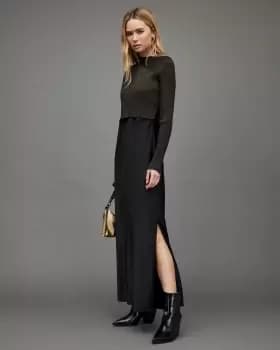 AllSaints Studio 2-In-1 Midi Dress